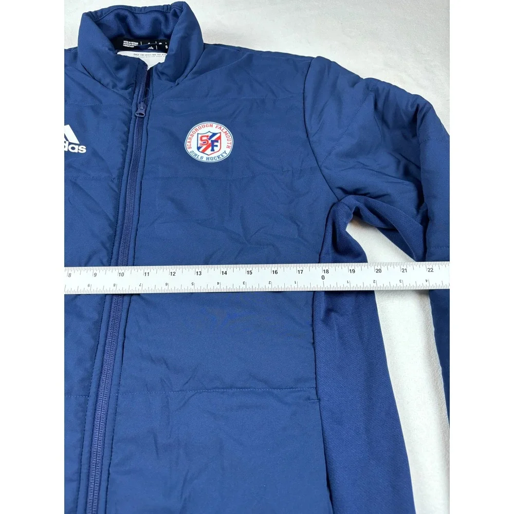 Adidas Mens Navy Blue Puffer‎ Jacket Scarborough Falmouth Girls Hockey Small